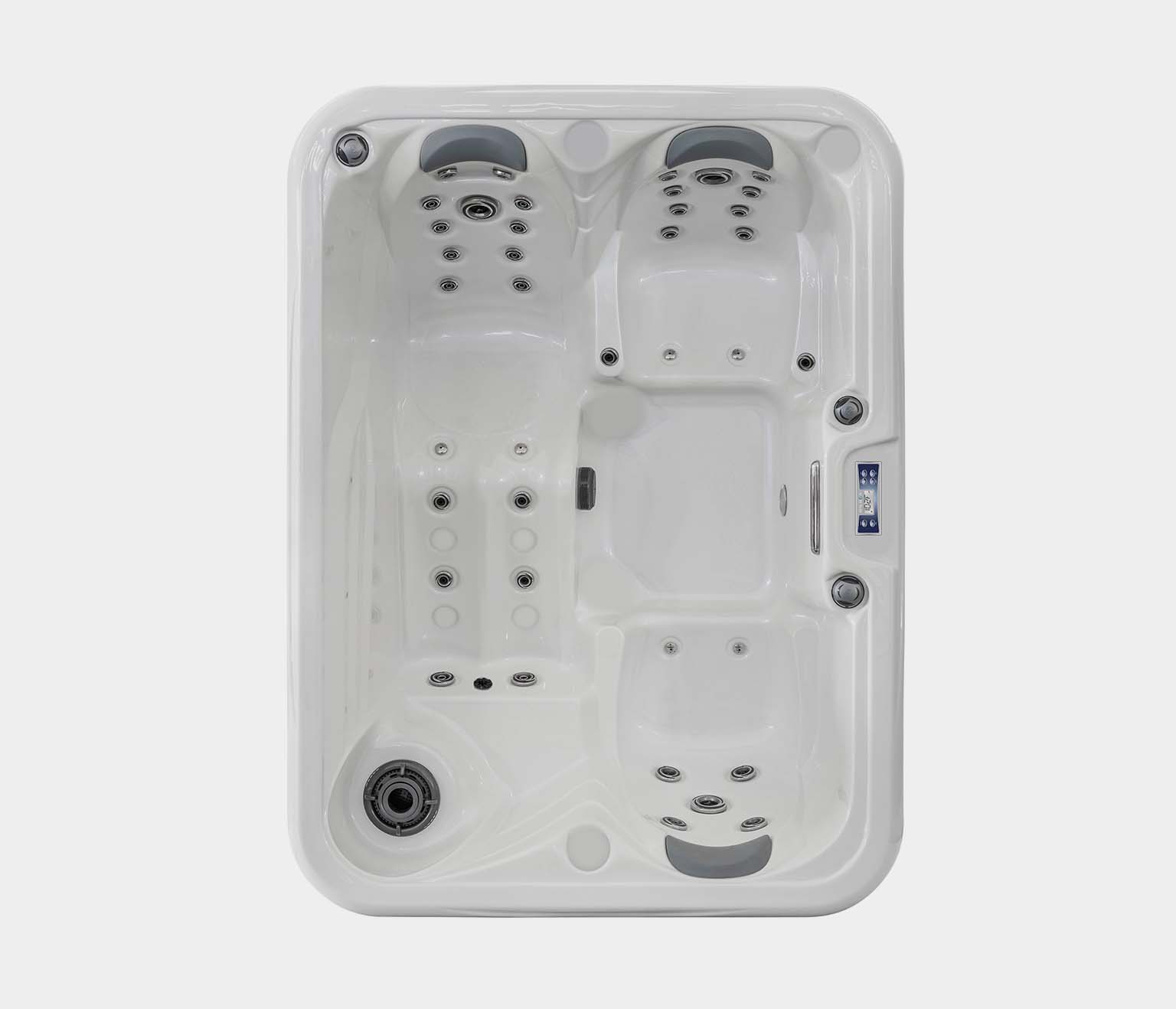 Litet spabad Celtic 5 från Hanscraft för inomhus eller utomhusbruk. Detta lite mindre spabadet har plats för 3 personer, 2 sittplatser och 1 liggplats.