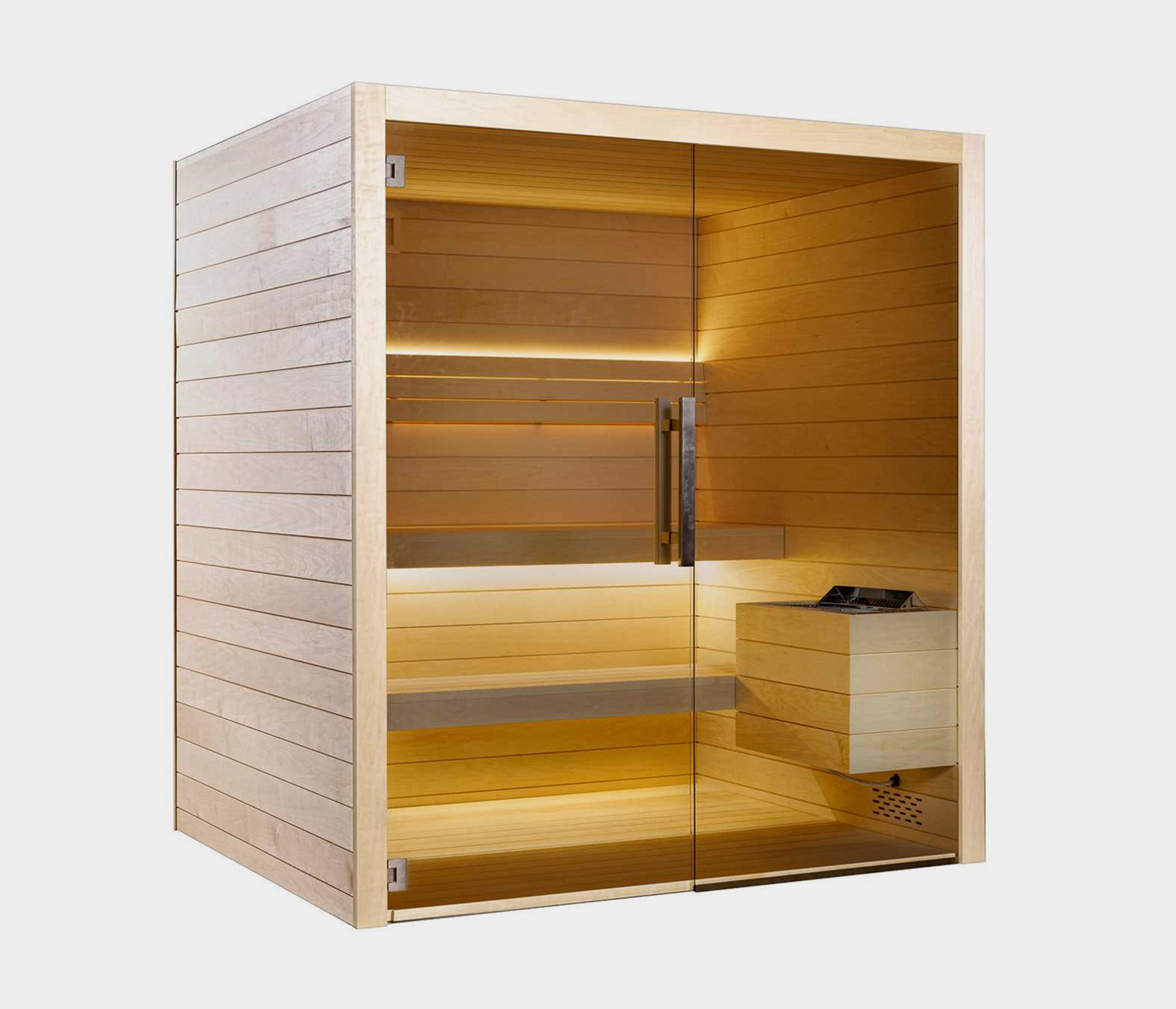 Sauna Ace 200 från Hanscraft. Modern inomhusbastu med plats för 4-6 personer. Stort urval av bastutillbehör. Levereras färdigmonterad eller som bastubyggsats.